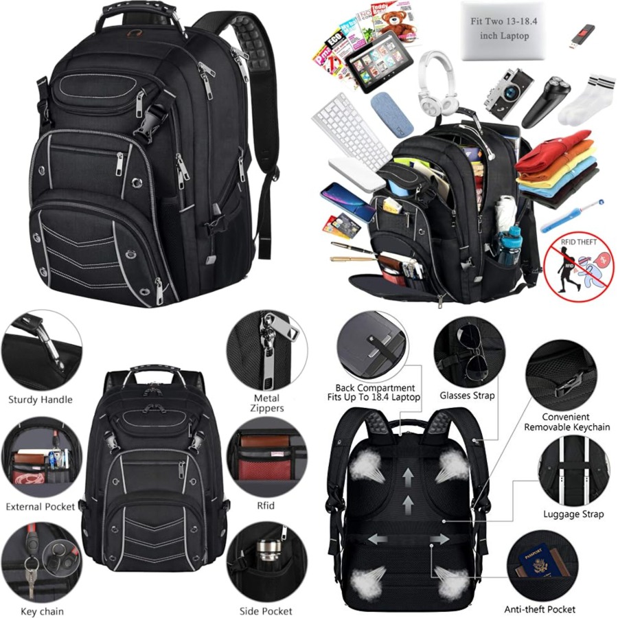 Laptop Backpack Anti Theft - Laptop for unisex, 60L Extra Large
