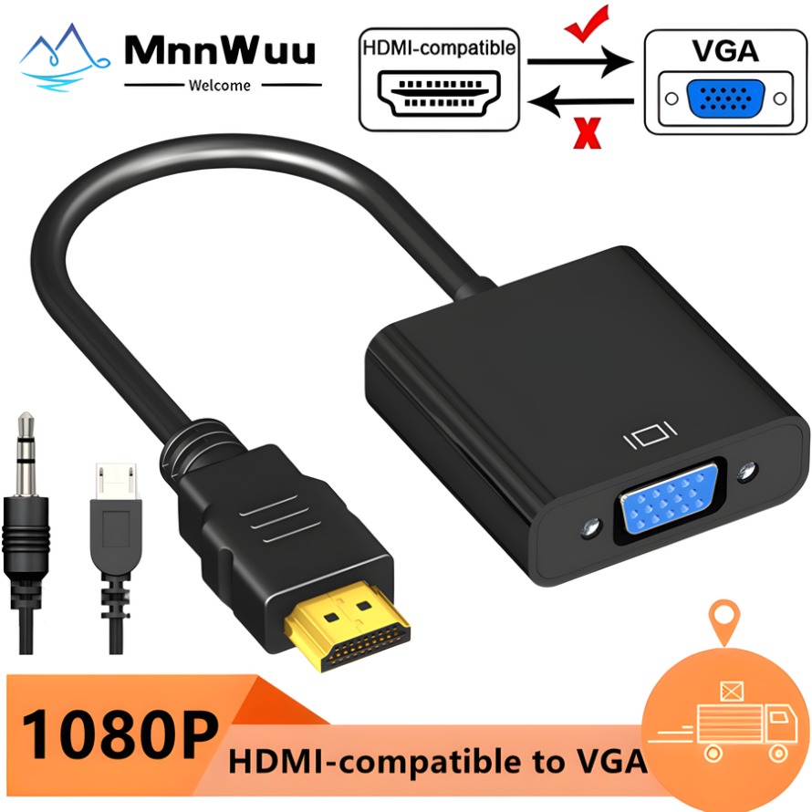 Hdmi Vga Adapter - 1080P HDMI-compatible to VGA Adapter Converter
