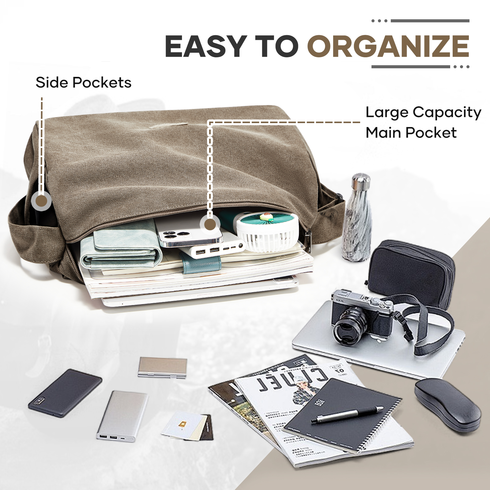 Vintage Men's Shoulder Bag Mes - Laptop Accessories Box ulasan dan harga