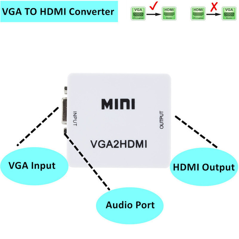 VGA To HDMI-Compatible Video A - Hdmi Vga Adapter ulasan dan harga
