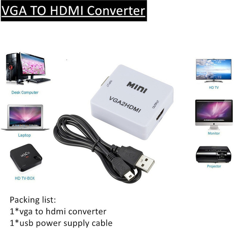 VGA To HDMI-Compatible Video A - Hdmi Vga Adapter ulasan dan harga