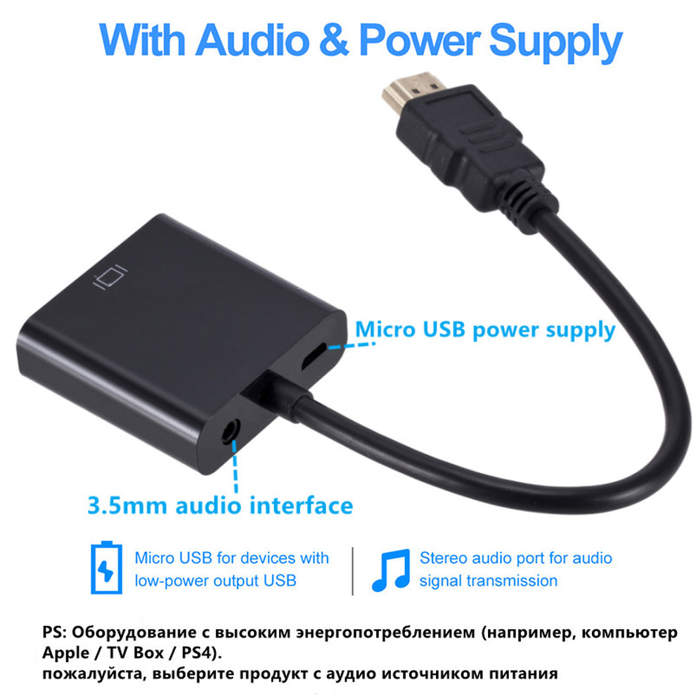 HDMI-compatible To VGA Convert - Hdmi Vga Adapter ulasan dan harga
