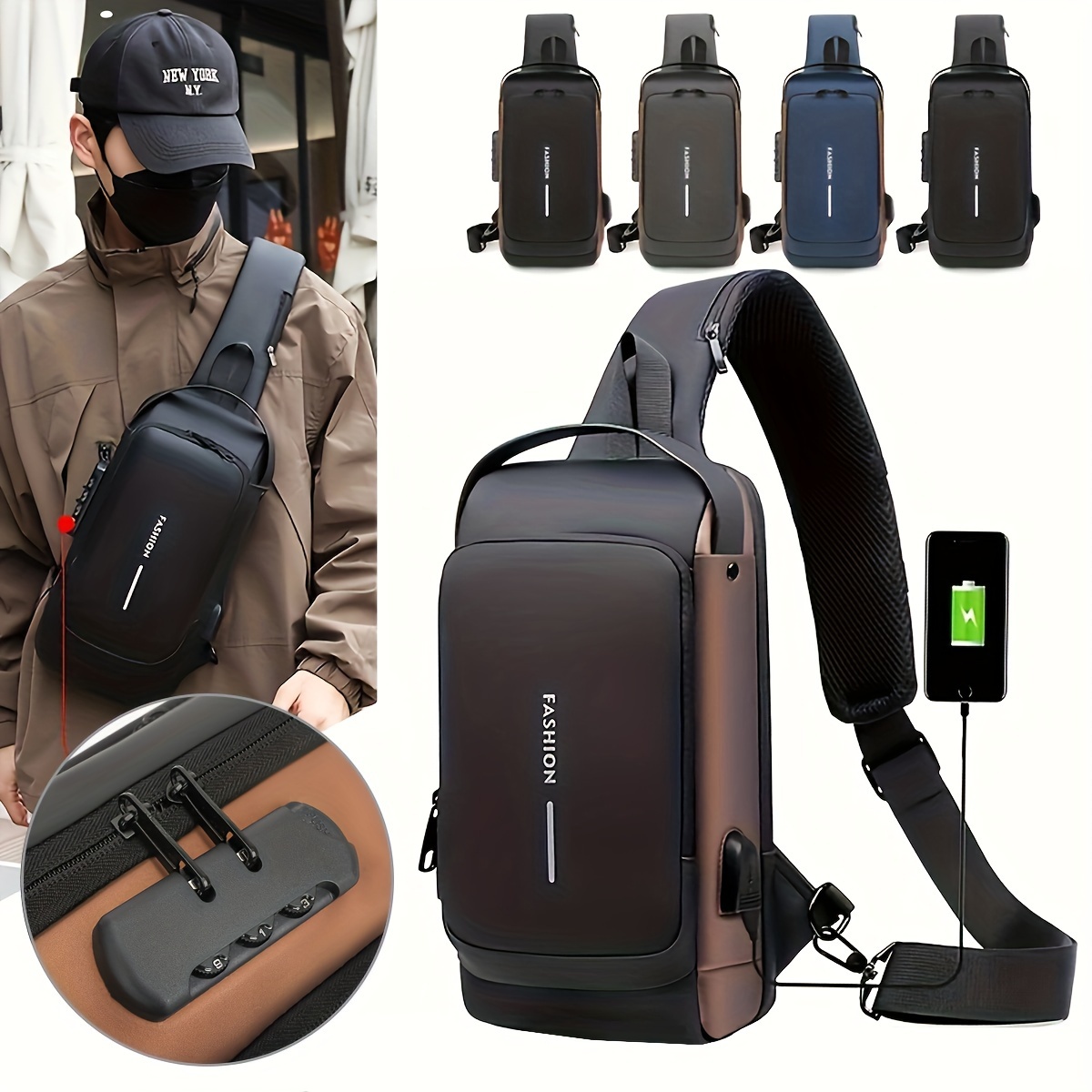 Password Lock Anti-Theft Men's - Laptop Backpack Anti Theft ulasan dan harga