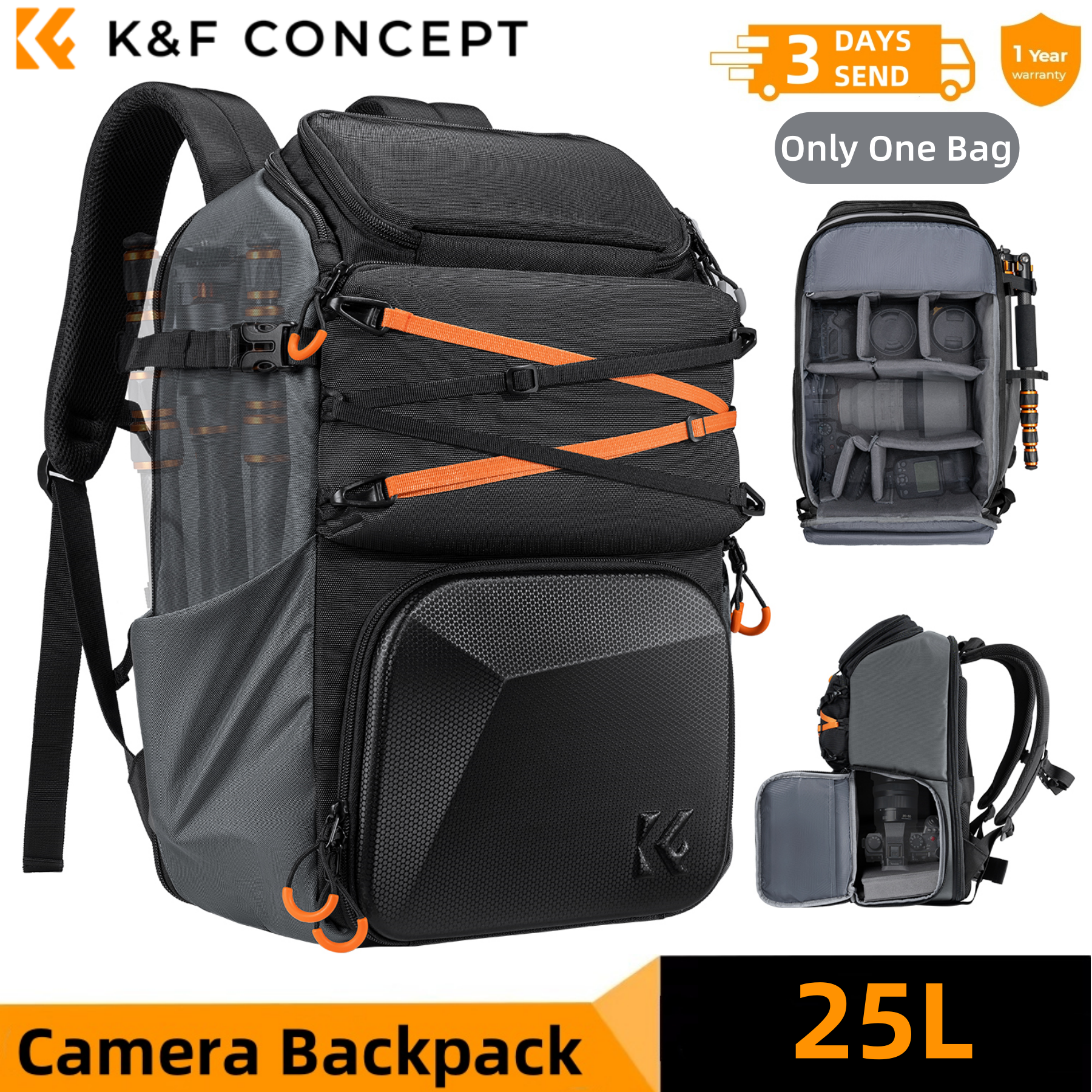 K&F CONCEPT 25L Outdoor Camera - Laptop Accessories Box ulasan dan harga