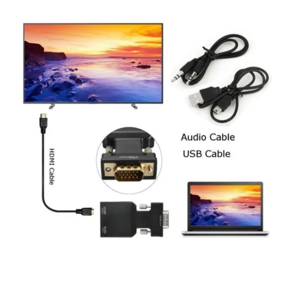 YIGETOHDE VGA to HDMI Converte - Hdmi Vga Adapter ulasan dan harga