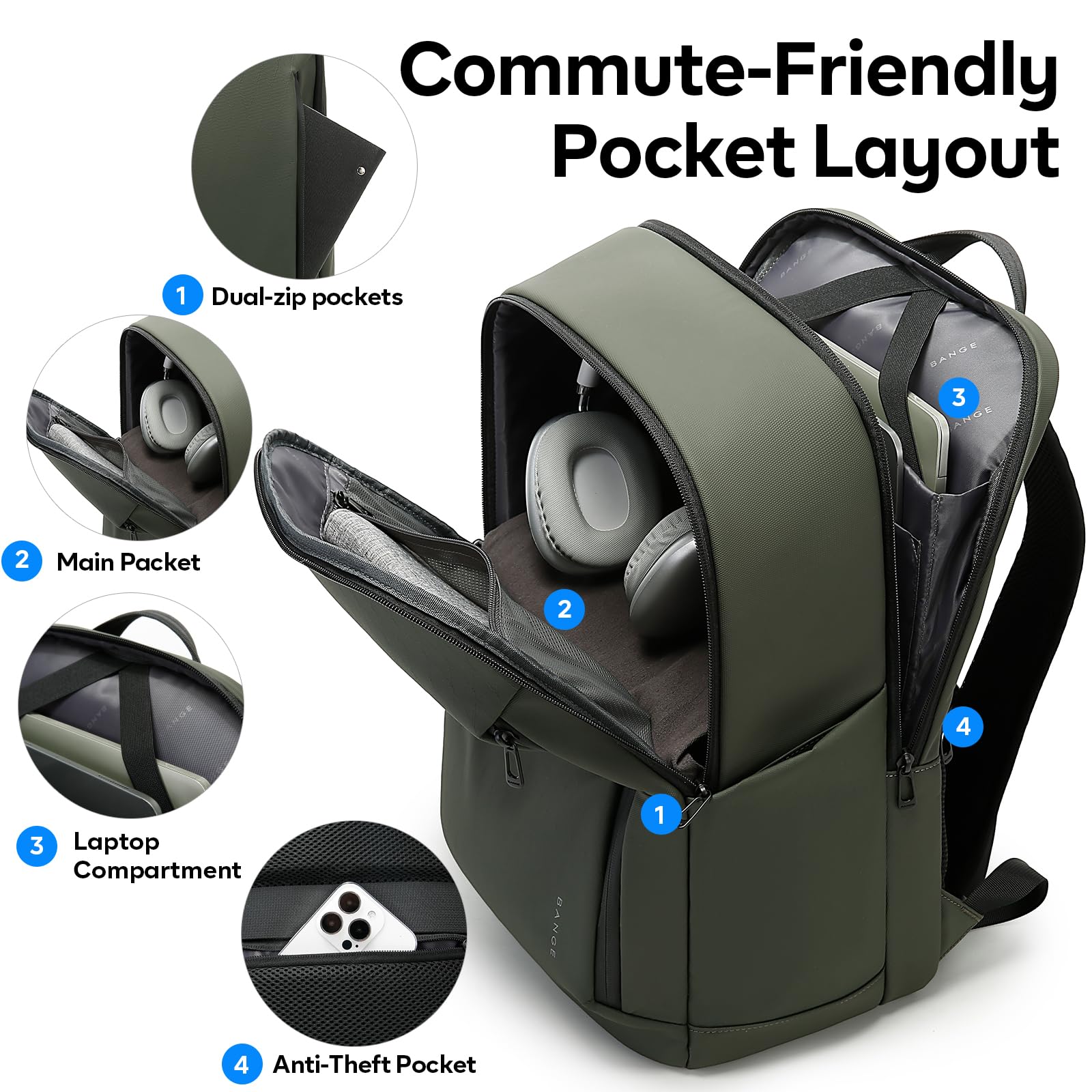 BANGE Fashion Simple Design Wo - Laptop Backpack Anti Theft ulasan dan harga