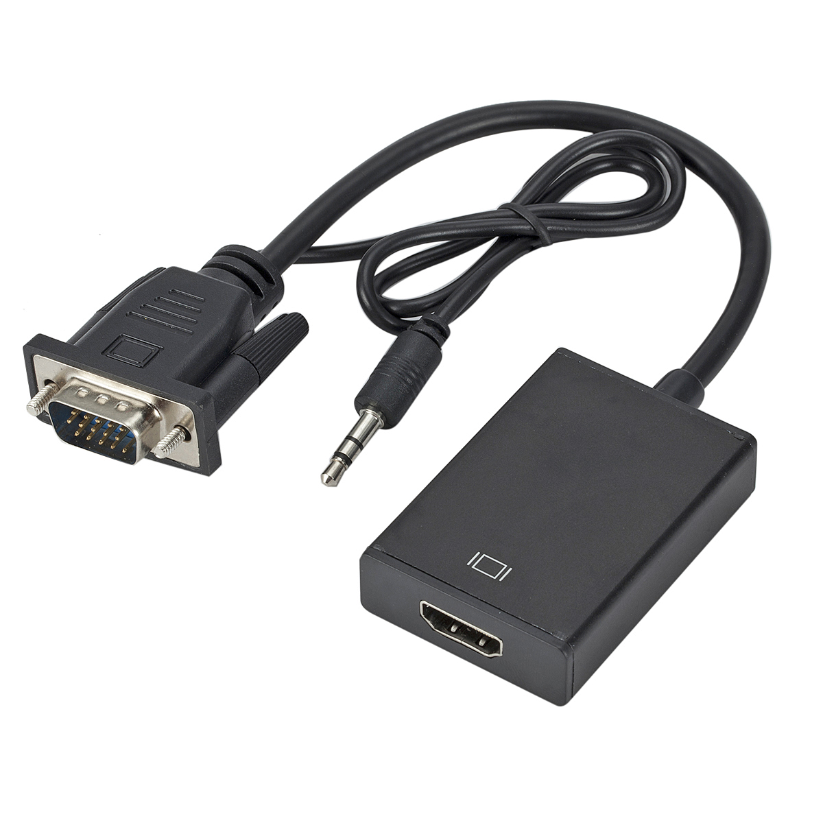 1080P HD VGA TO HD with 3.5mm  - Hdmi Vga Adapter ulasan dan harga