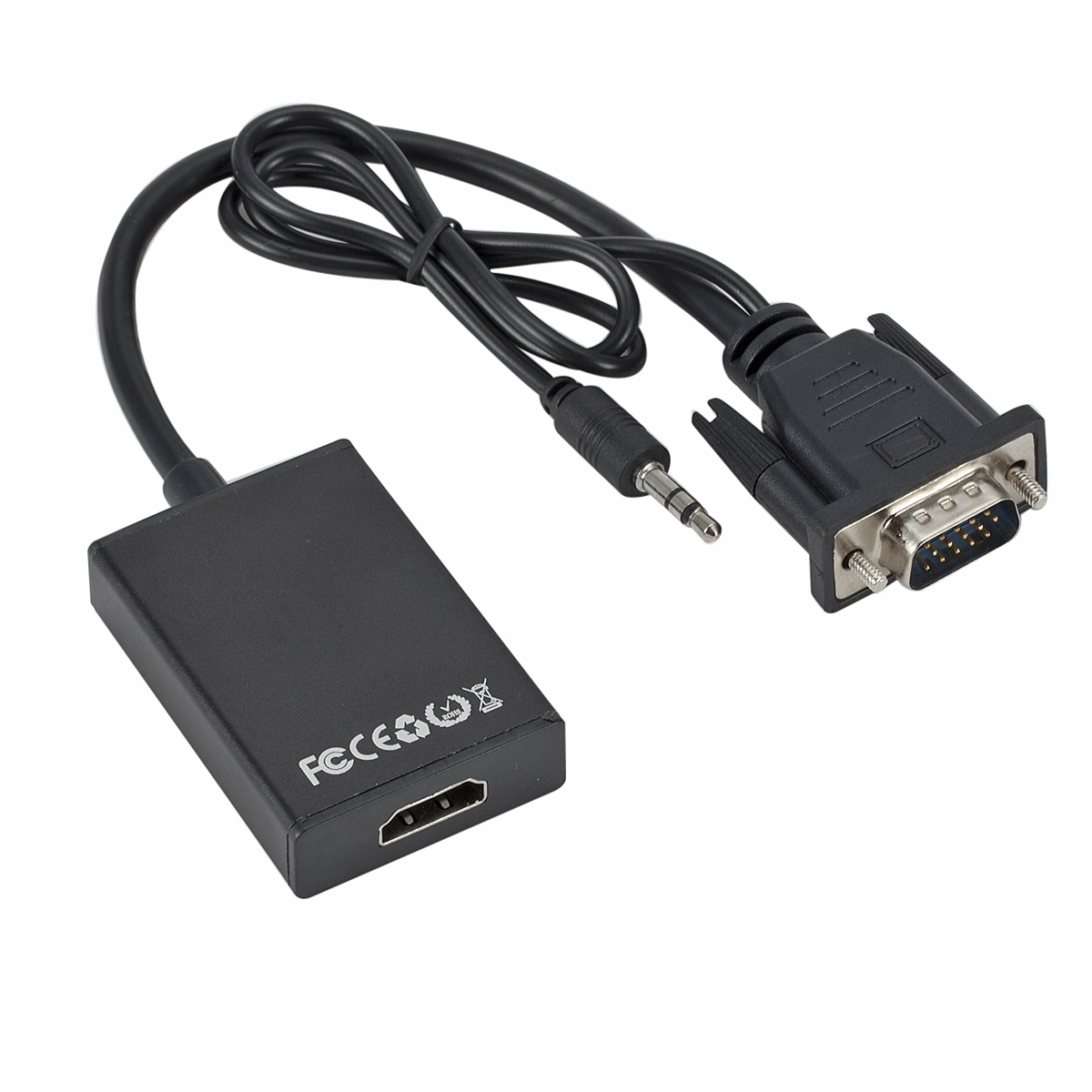 1080P HD VGA TO HD with 3.5mm  - Hdmi Vga Adapter ulasan dan harga