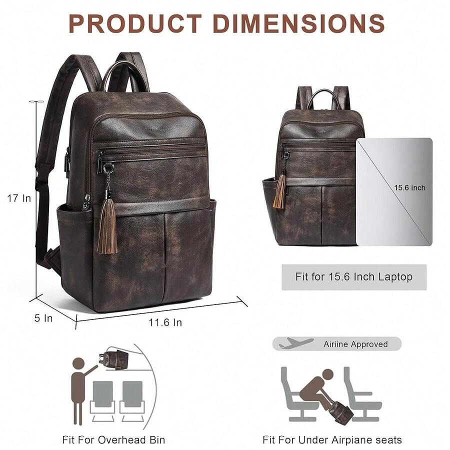 Large Capacity Leather Laptop  - Laptop Backpack Anti Theft ulasan dan harga