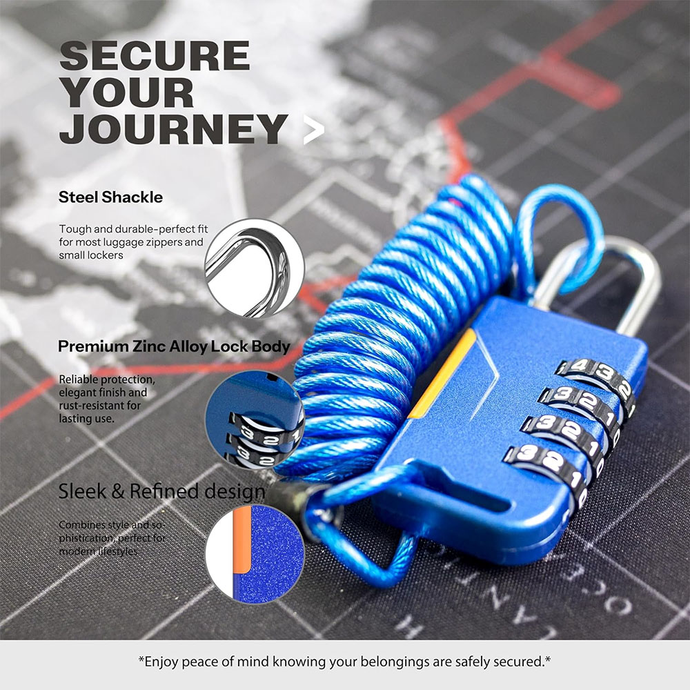 4 Digit Combination Padlock wi - Laptop Backpack Anti Theft ulasan dan harga